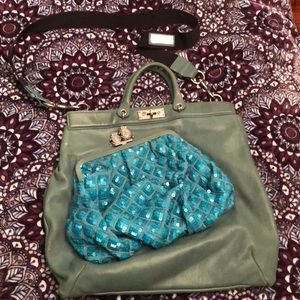 MARC JACOBS Leather Sequin Duffy Frog Tote!